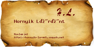 Hornyik Lóránt névjegykártya